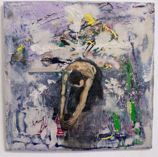 Man brushing the floor