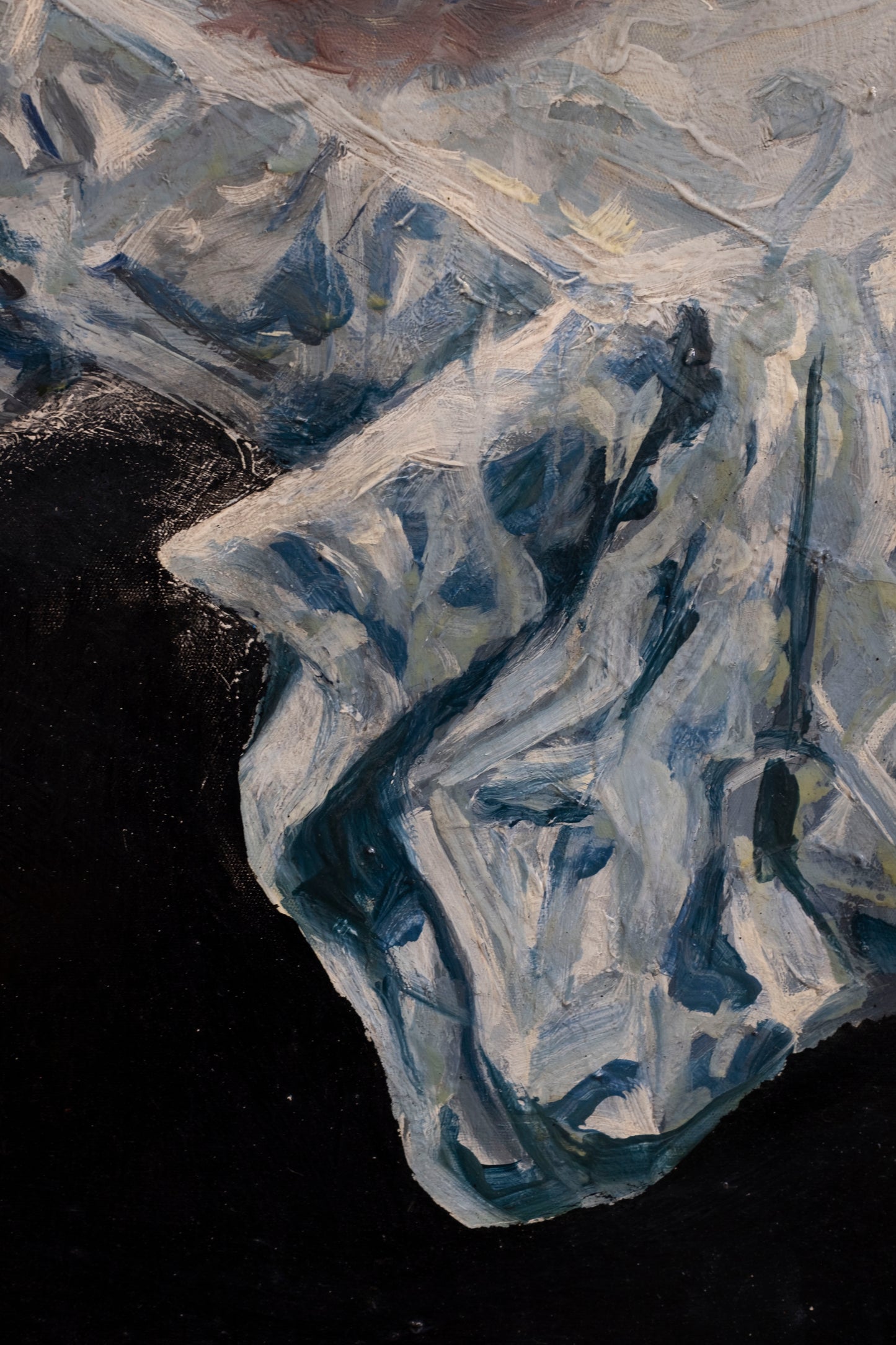 Bottle with thistle and carnations