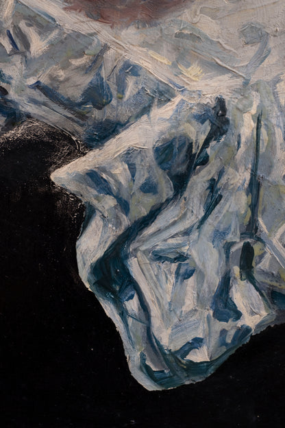 Bottle with thistle and carnations